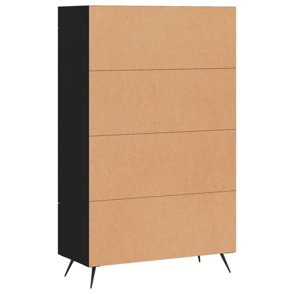 Highboard svart 69,5x31x115 cm konstruert tre