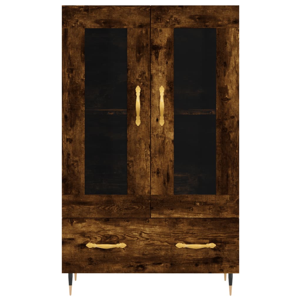 Highboard røkt eik 69,5x31x115 cm konstruert tre