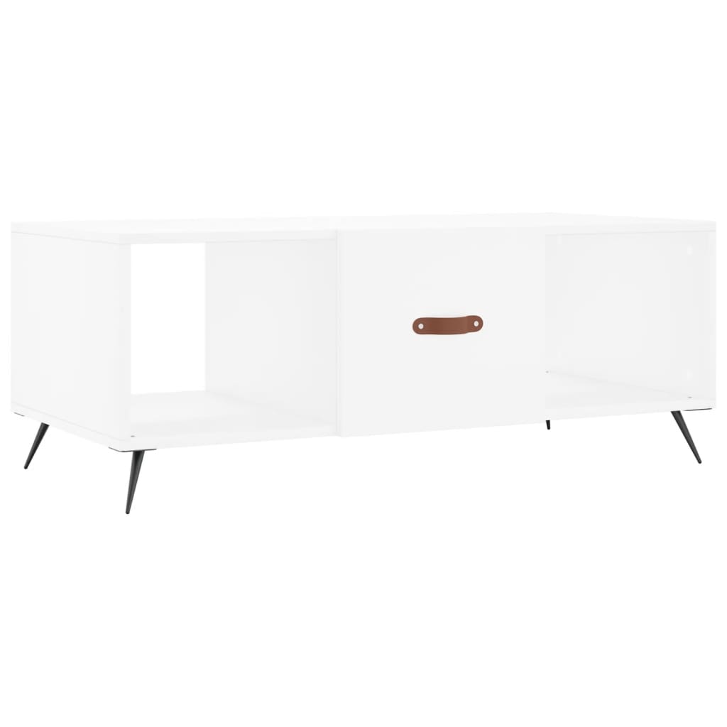 Salongbord hvit 102x50x40 cm konstruert tre