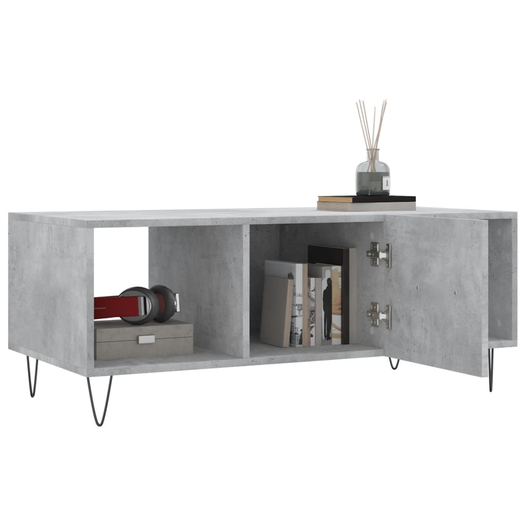 Salongbord betonggrå 102x50x40 cm konstruert tre
