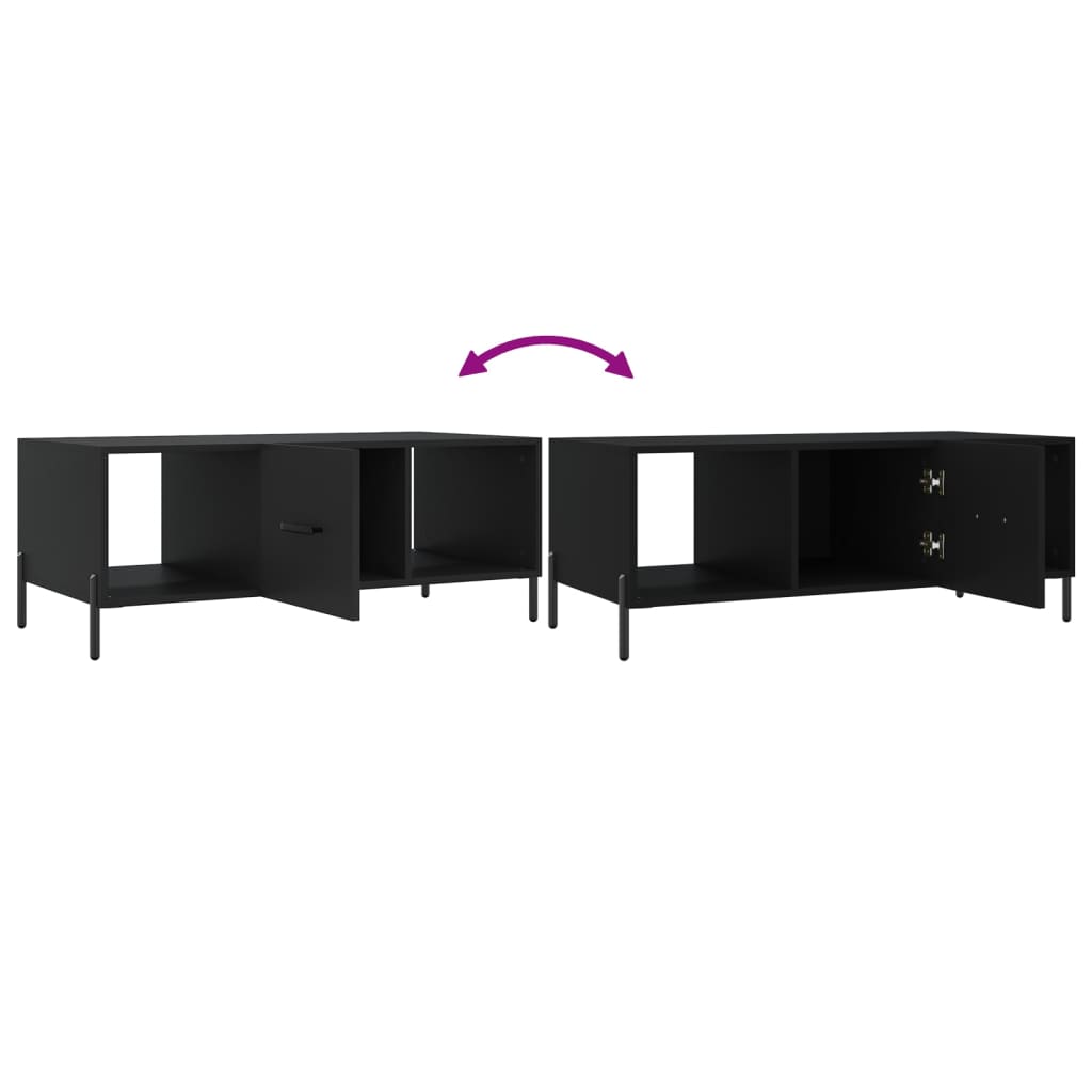 Salongbord svart 102x50x40 cm konstruert tre