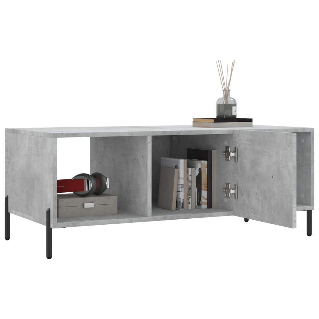 Salongbord betonggrå 102x50x40 cm konstruert tre