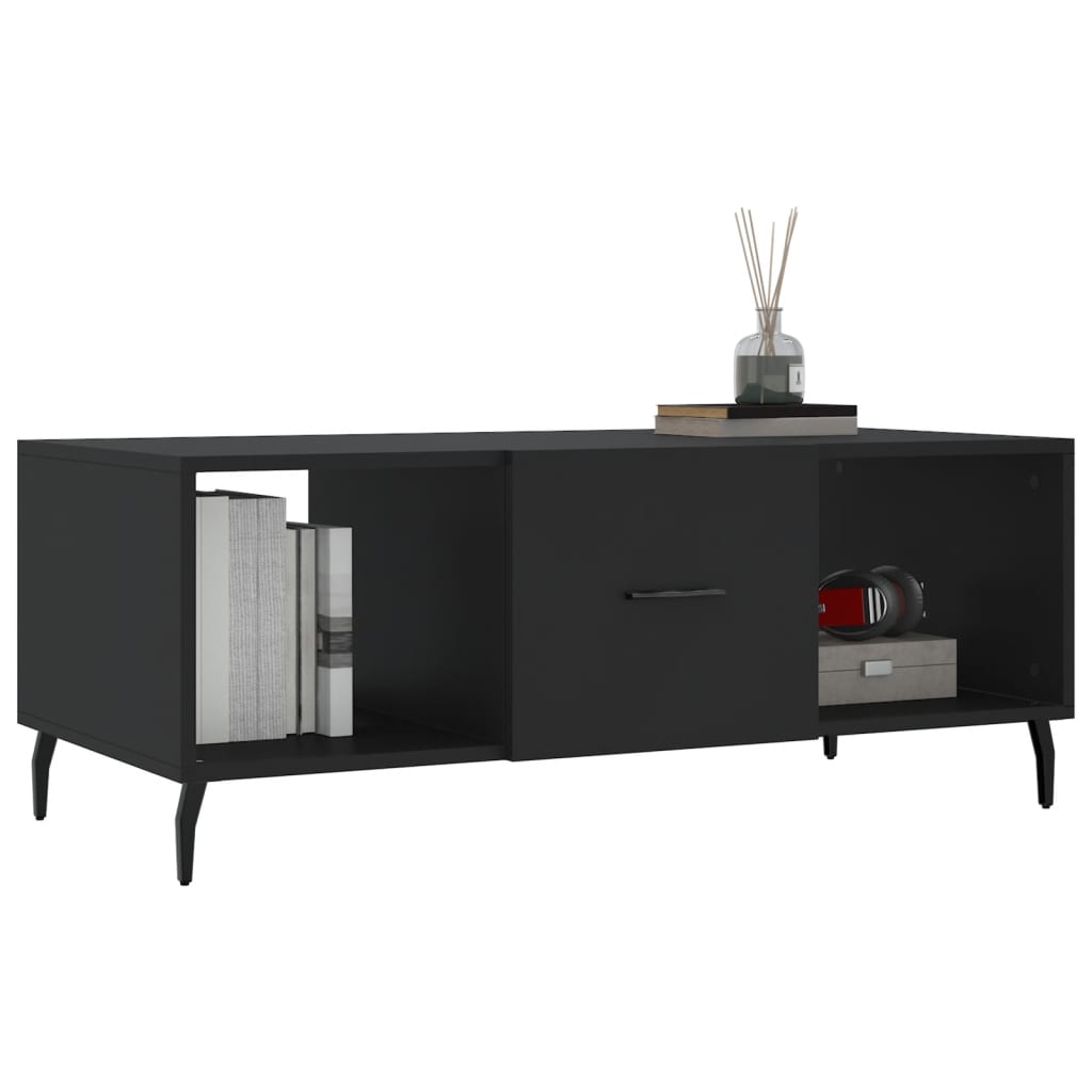 Salongbord svart 102x50x40 cm konstruert tre