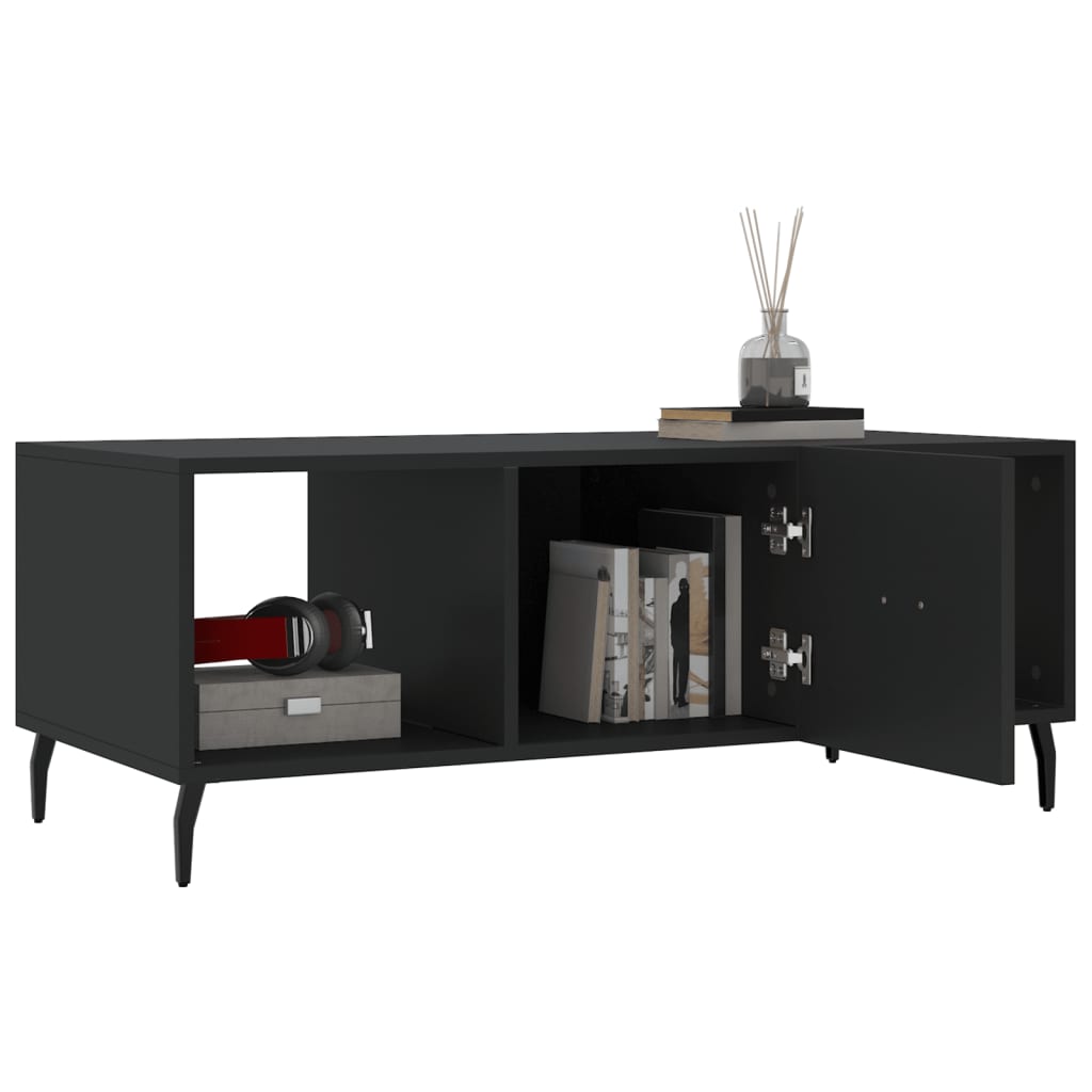 Salongbord svart 102x50x40 cm konstruert tre