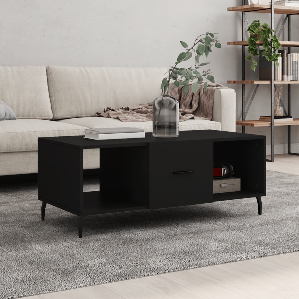 Salongbord svart 102x50x40 cm konstruert tre