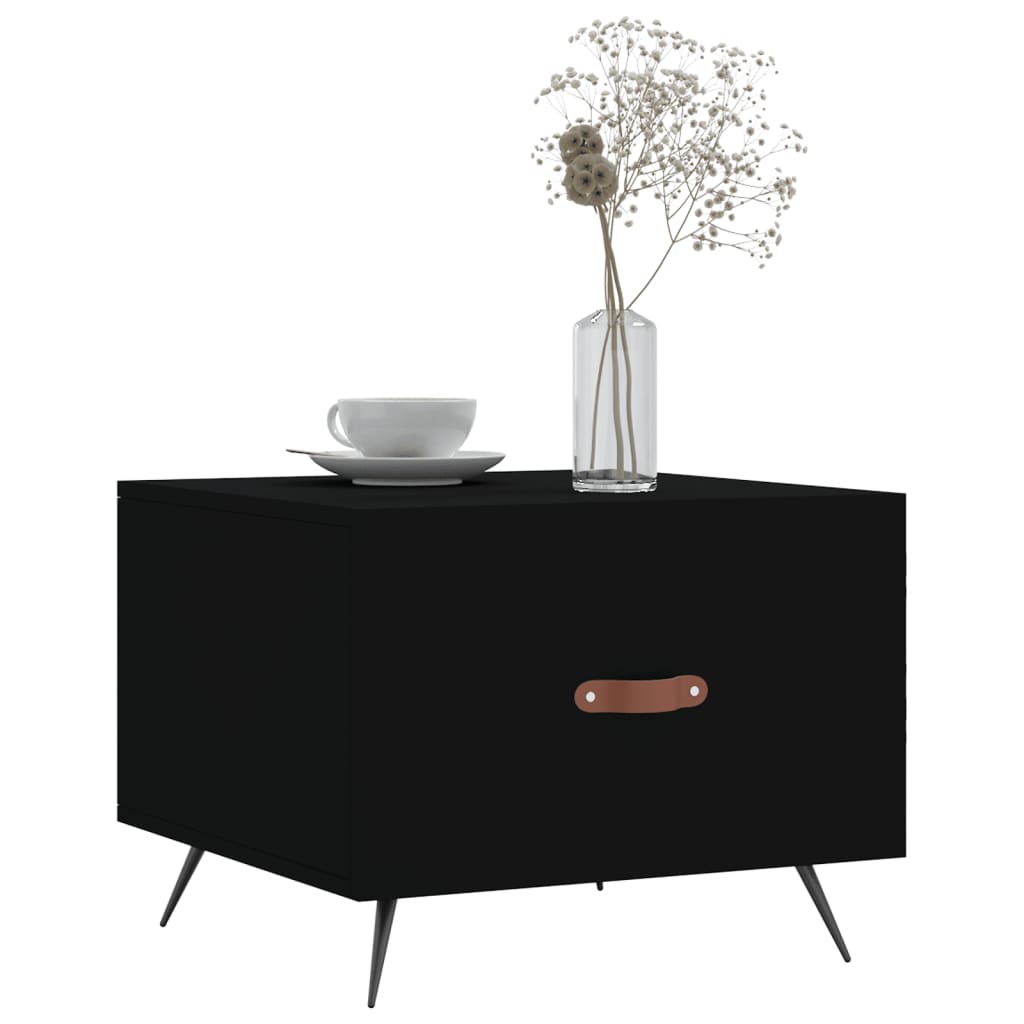 Salongbord 2 stk svart 50x50x40 cm konstruert tre
