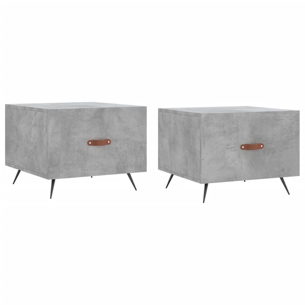 Salongbord 2 stk betonggrå 50x50x40 cm konstruert tre