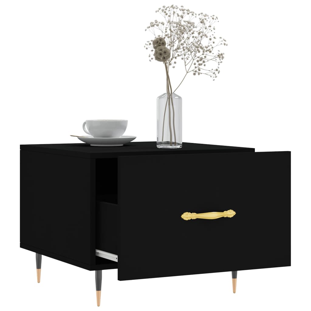 Salongbord 2 stk svart 50x50x40 cm konstruert tre