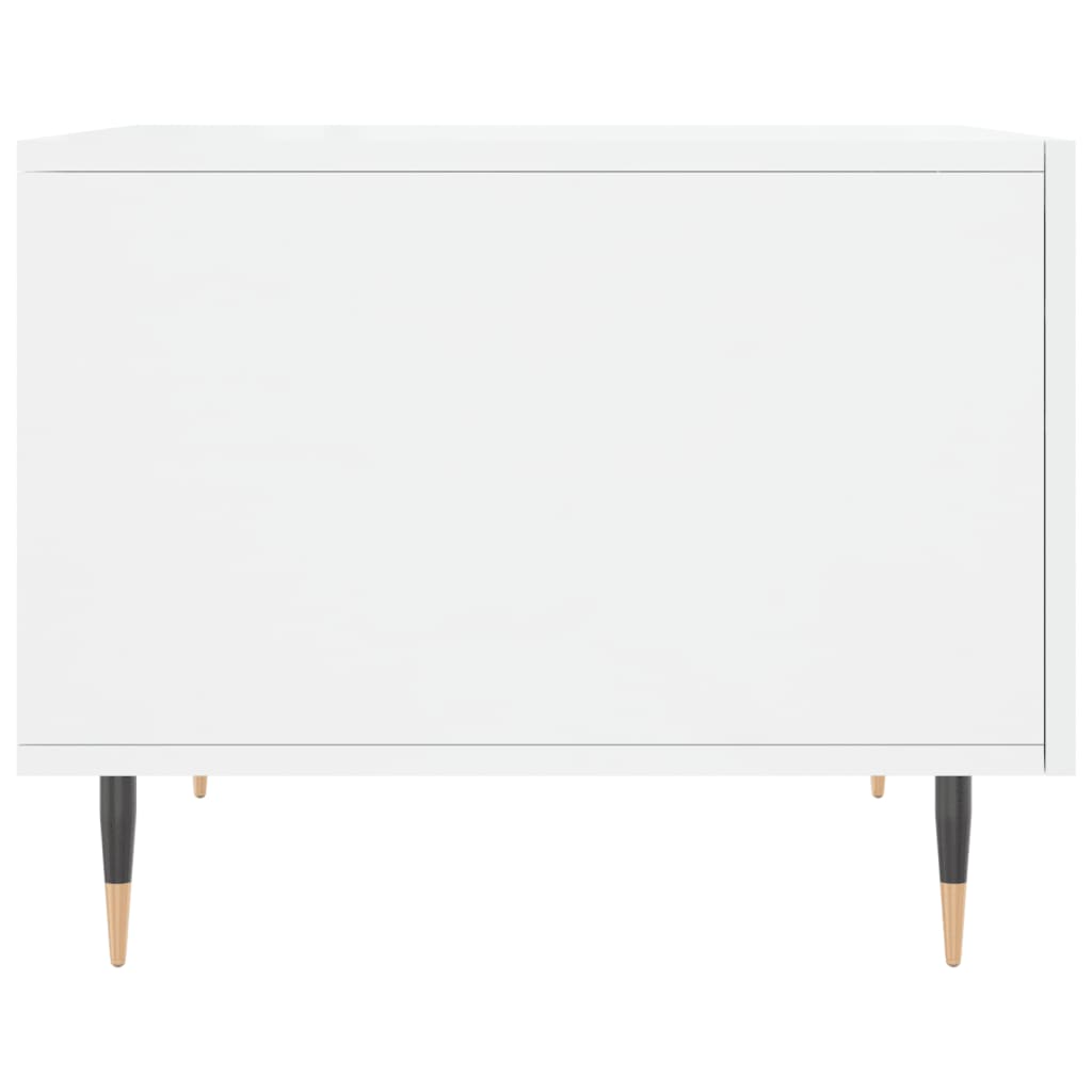 Salongbord høyglans hvit 50x50x40 cm konstruert tre