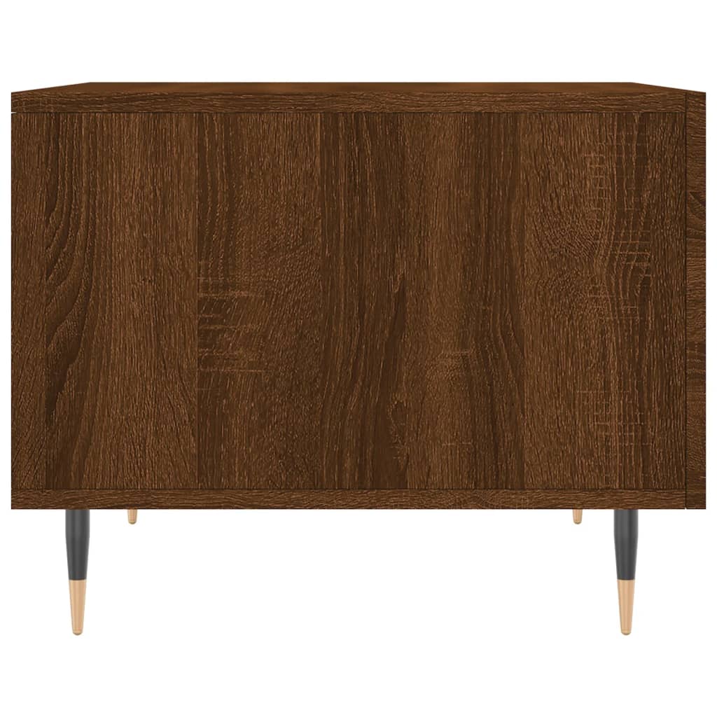 Salongbord 2 stk brun eik 50x50x40 cm konstruert tre