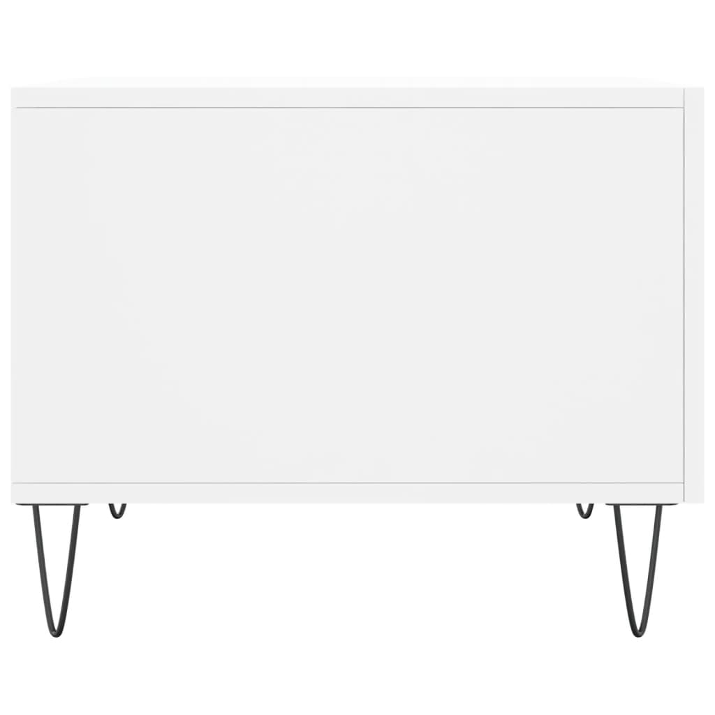 Salongbord hvit 50x50x40 cm konstruert tre