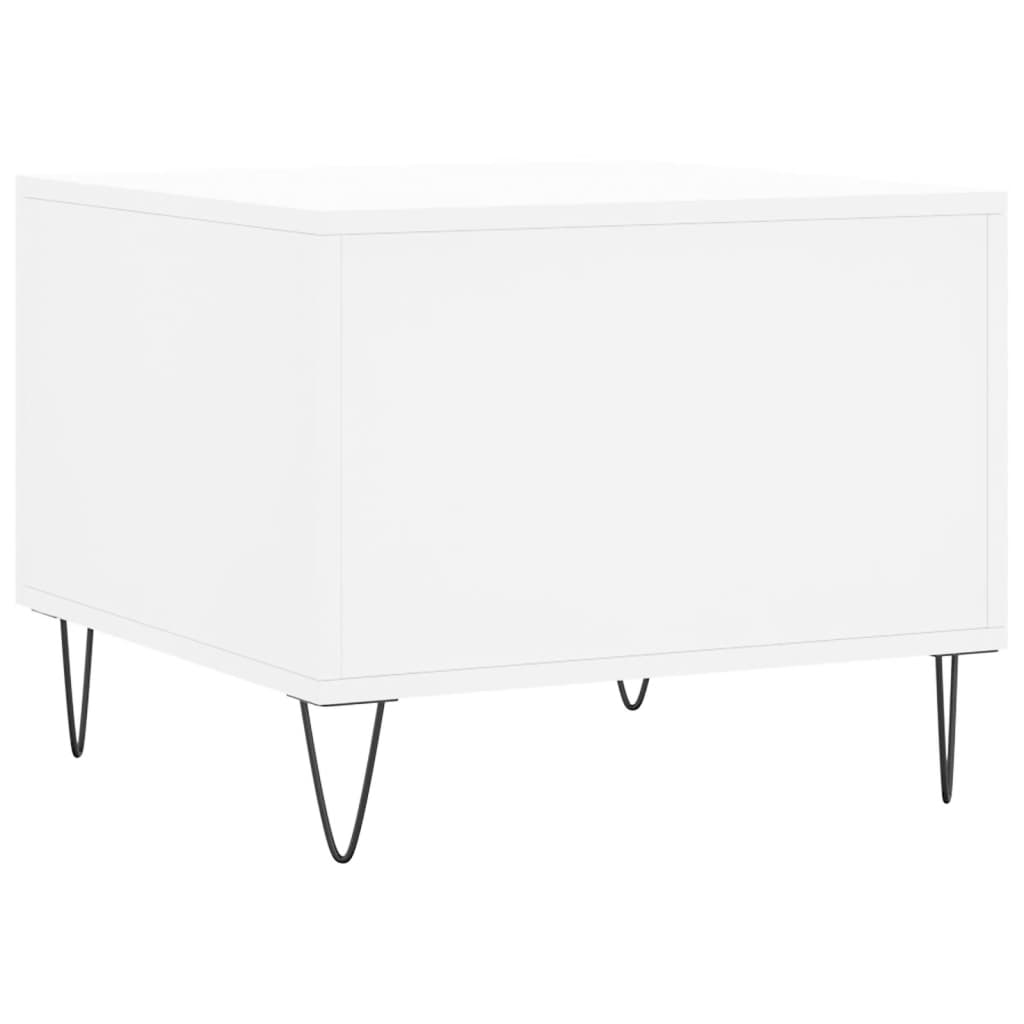 Salongbord hvit 50x50x40 cm konstruert tre