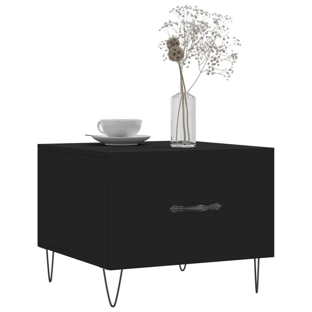 Salongbord 2 stk svart 50x50x40 cm konstruert tre