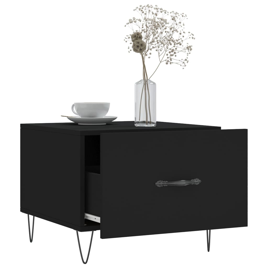 Salongbord 2 stk svart 50x50x40 cm konstruert tre