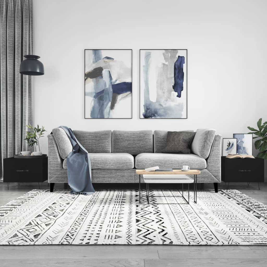 Salongbord 2 stk svart 50x50x40 cm konstruert tre