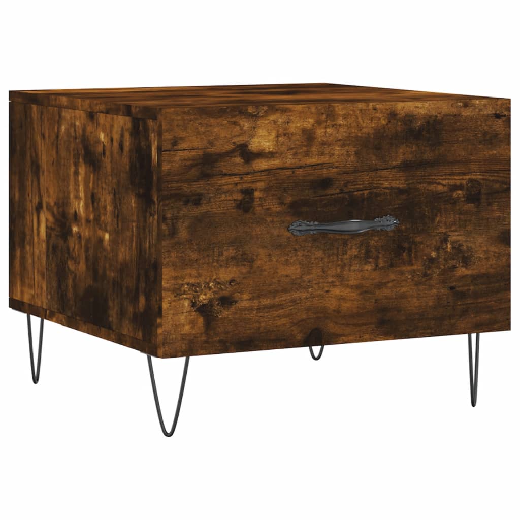 Salongbord 2 stk røkt eik 50x50x40 cm konstruert tre
