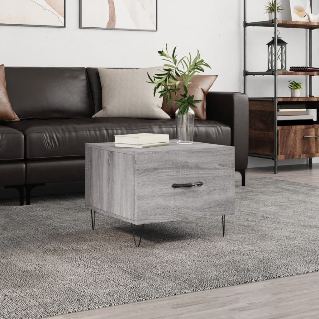 Salongbord grå sonoma 50x50x40 cm konstruert tre