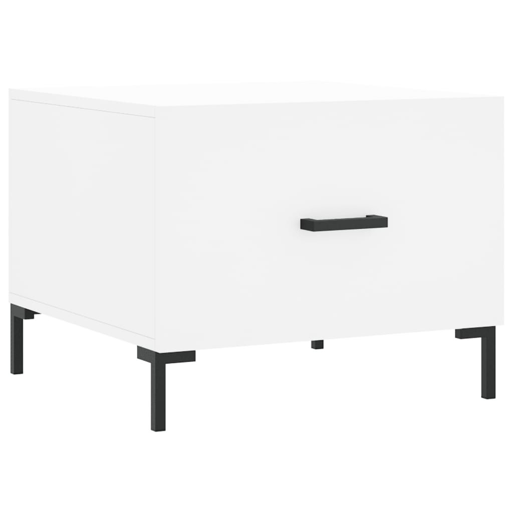 Salongbord hvit 50x50x40 cm konstruert tre