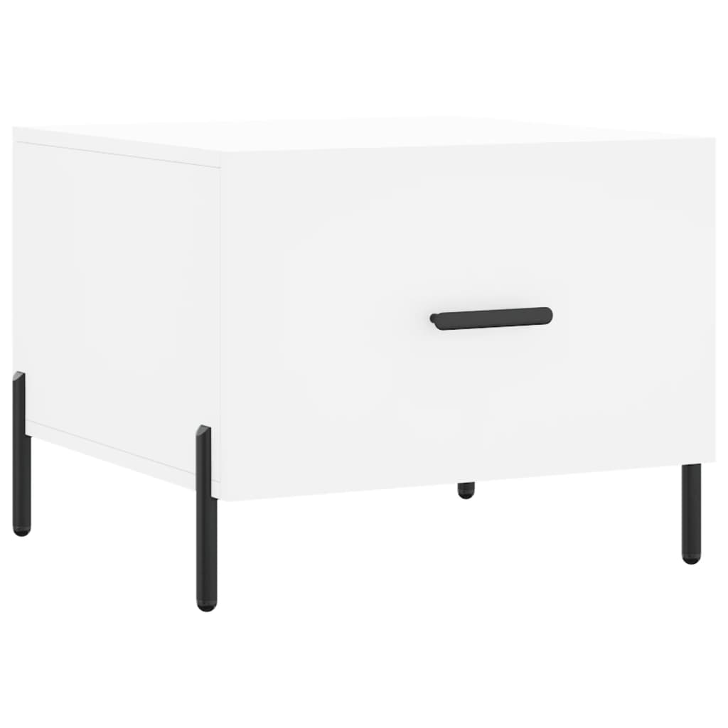 Salongbord hvit 50x50x40 cm konstruert tre