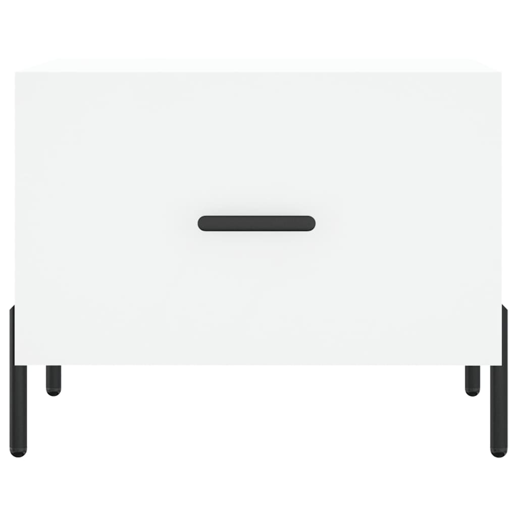 Salongbord hvit 50x50x40 cm konstruert tre