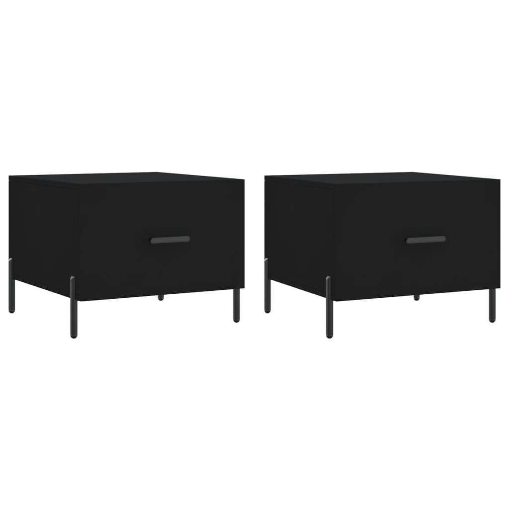 Salongbord 2 stk svart 50x50x40 cm konstruert tre