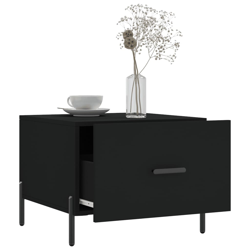 Salongbord 2 stk svart 50x50x40 cm konstruert tre