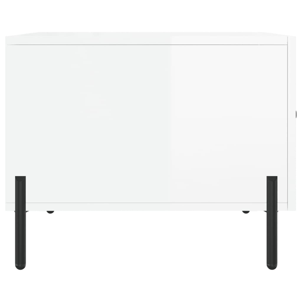 Salongbord 2 stk høyglans hvit 50x50x40 cm konstruert tre