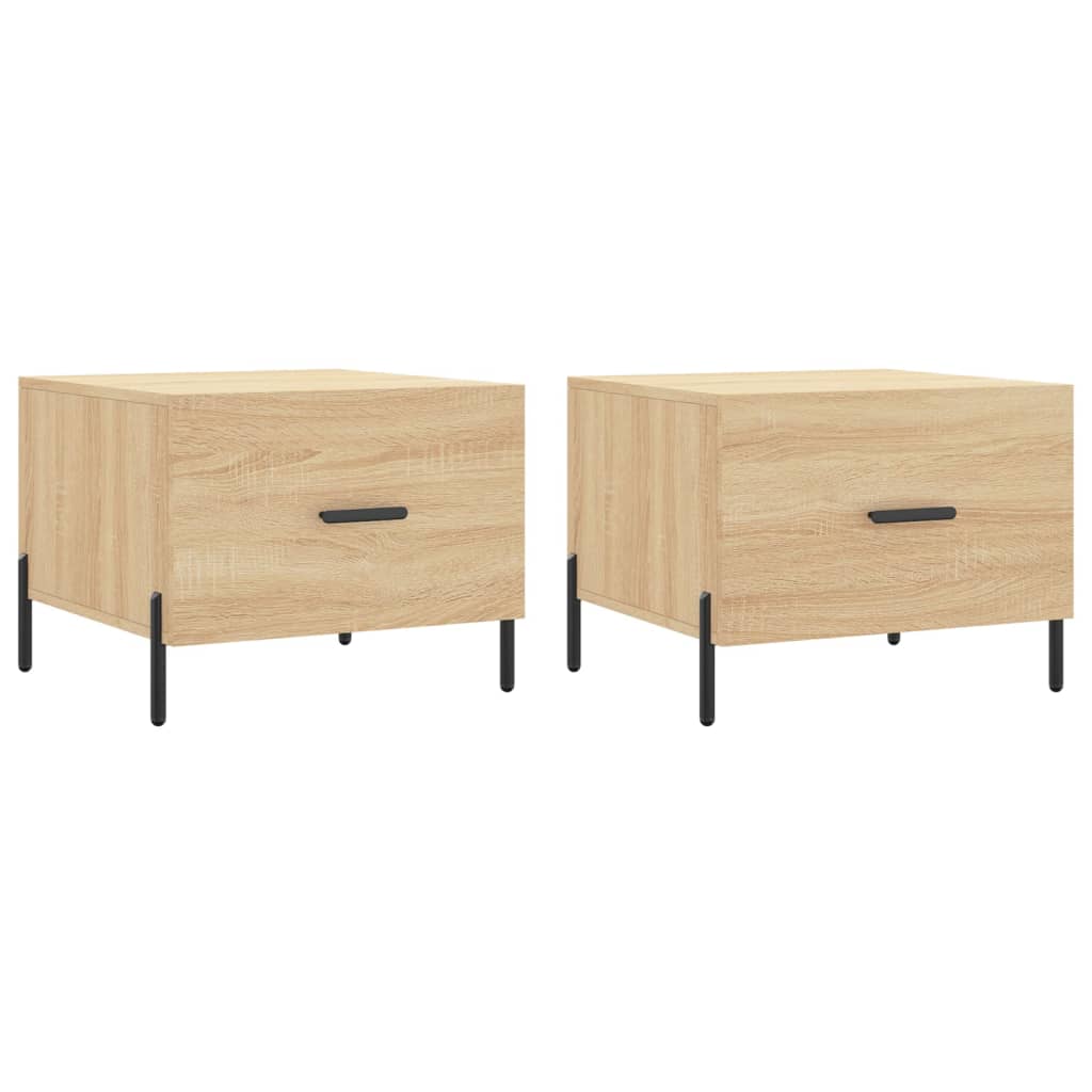 Salongbord 2 stk sonoma eik 50x50x40 cm konstruert tre