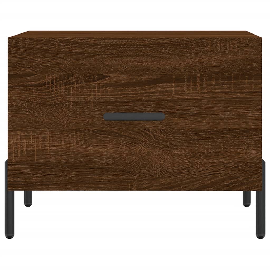 Salongbord 2 stk brun eik 50x50x40 cm konstruert tre