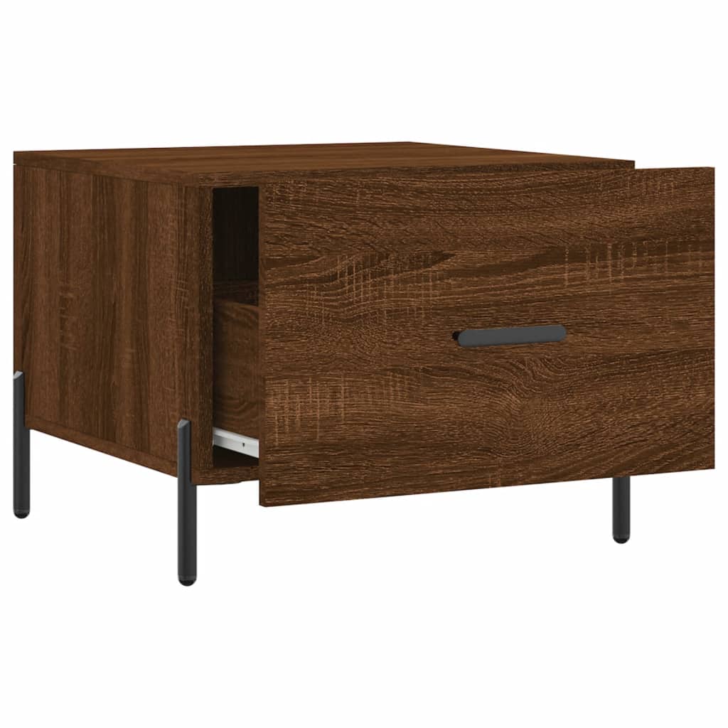 Salongbord 2 stk brun eik 50x50x40 cm konstruert tre