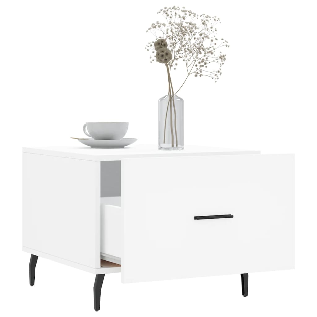 Salongbord 2 stk hvit 50x50x40 cm konstruert tre