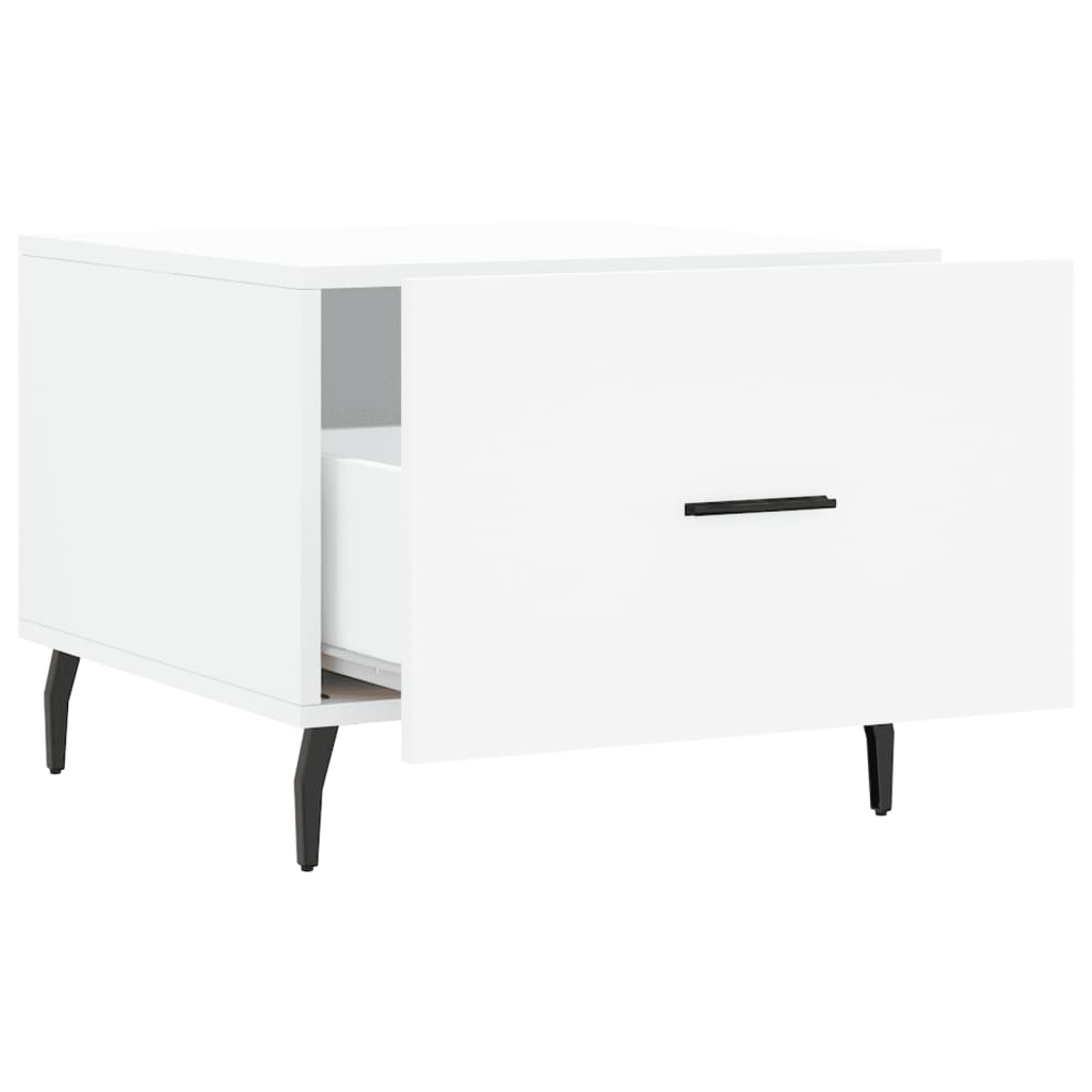 Salongbord 2 stk hvit 50x50x40 cm konstruert tre