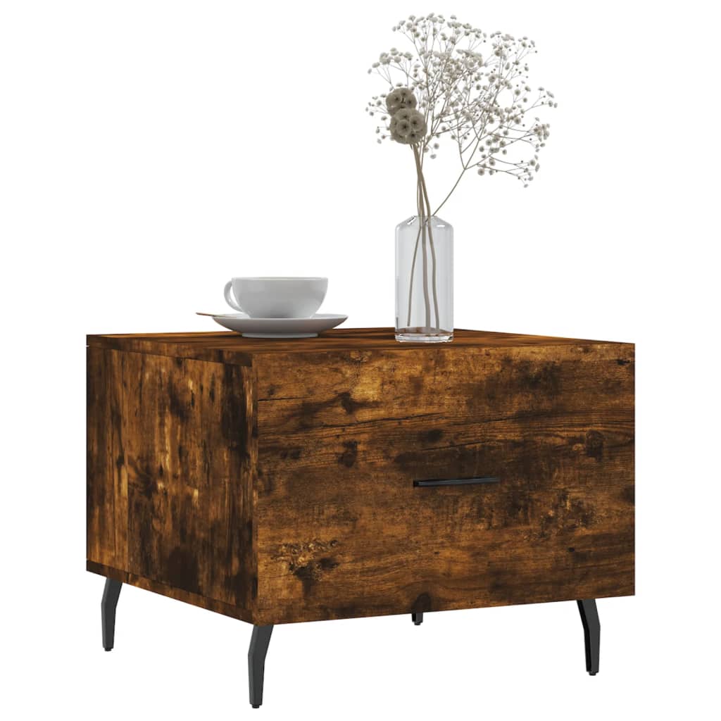 Salongbord 2 stk røkt eik 50x50x40 cm konstruert tre