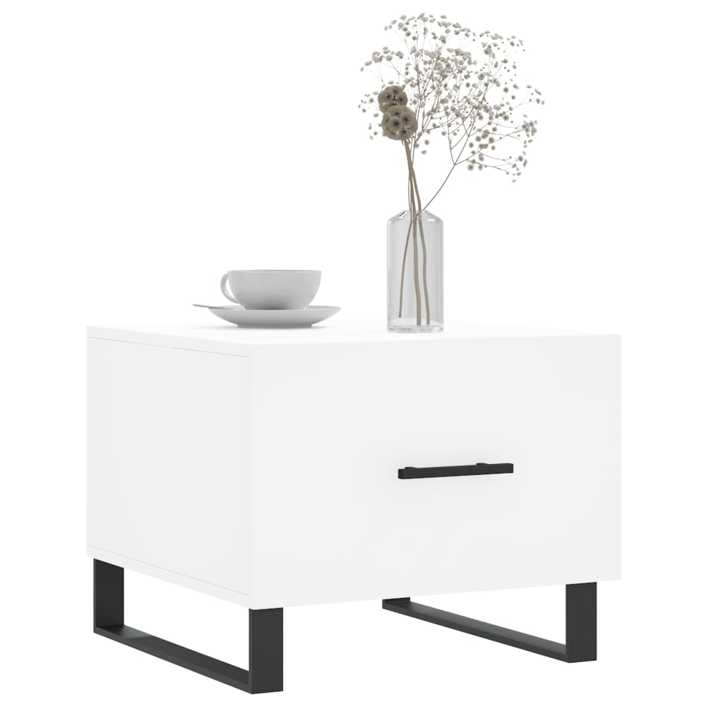 Salongbord 2 stk hvit 50x50x40 cm konstruert tre