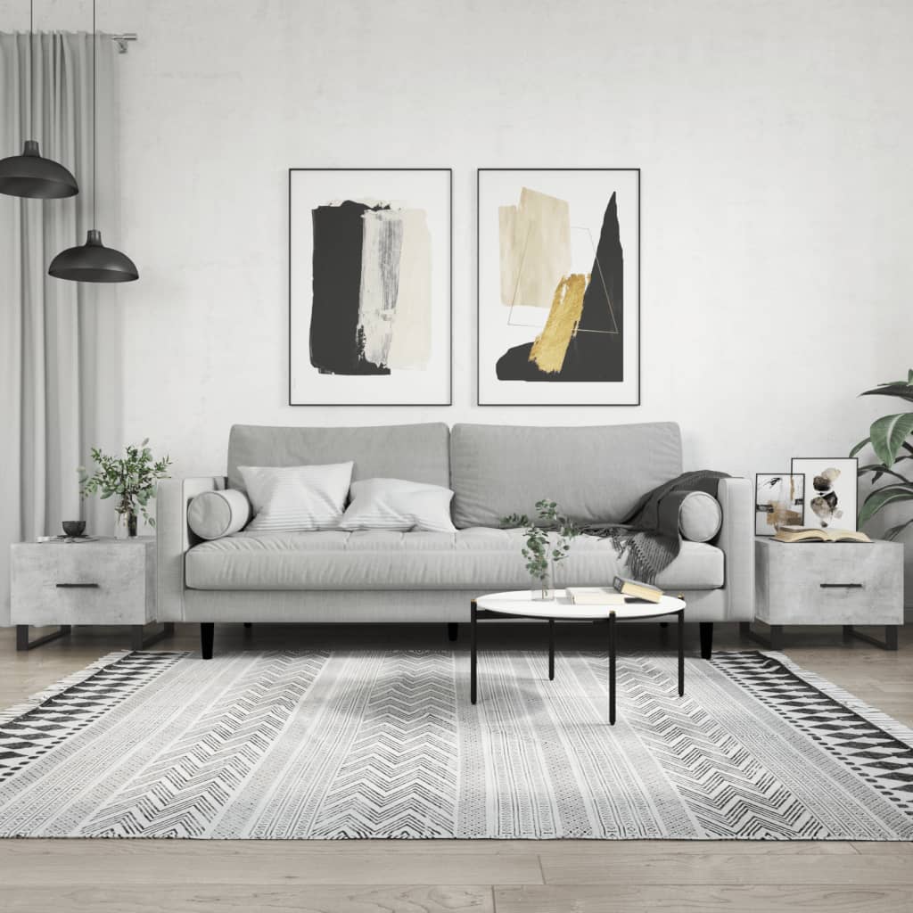 Salongbord 2 stk betonggrå 50x50x40 cm konstruert tre