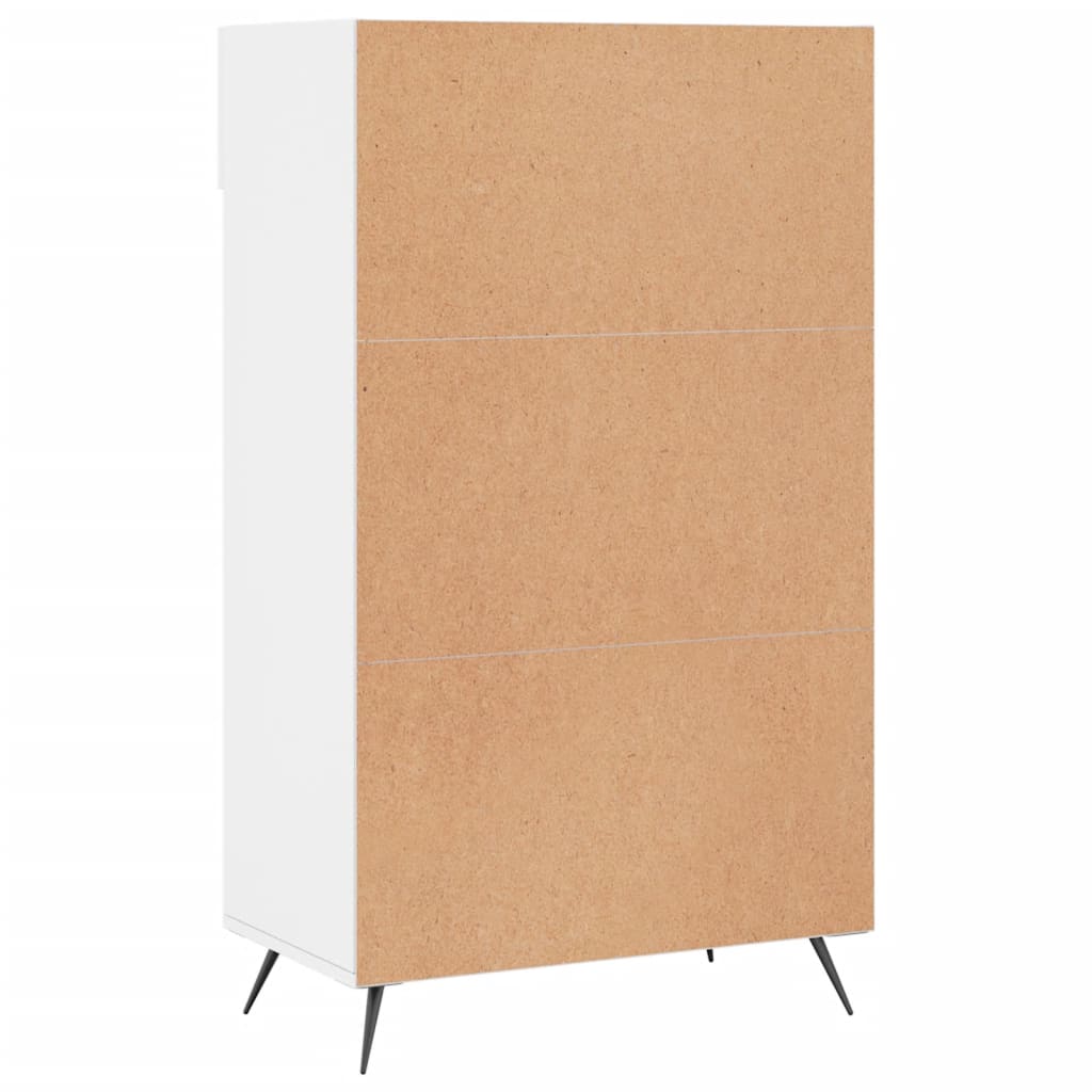 Skoskap høyglans hvit 60x35x105 cm konstruert tre