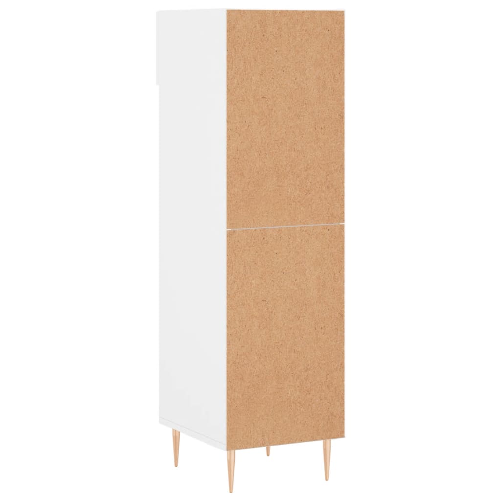 Skoskap høyglans hvit 30x35x105 cm konstruert tre