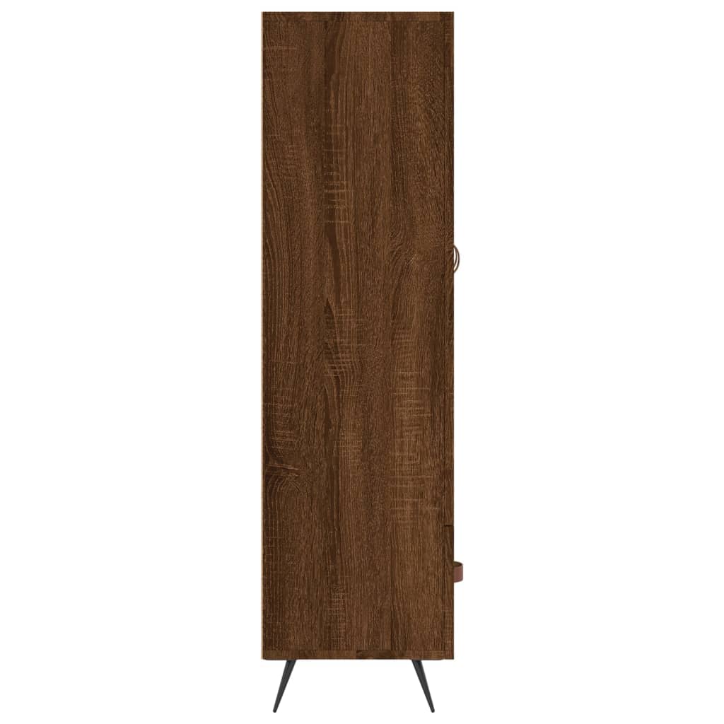 Highboard brun eik 69,5x31x115 cm konstruert tre
