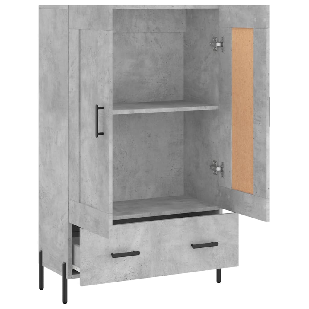Highboard betonggrå 69,5x31x115 cm konstruert tre