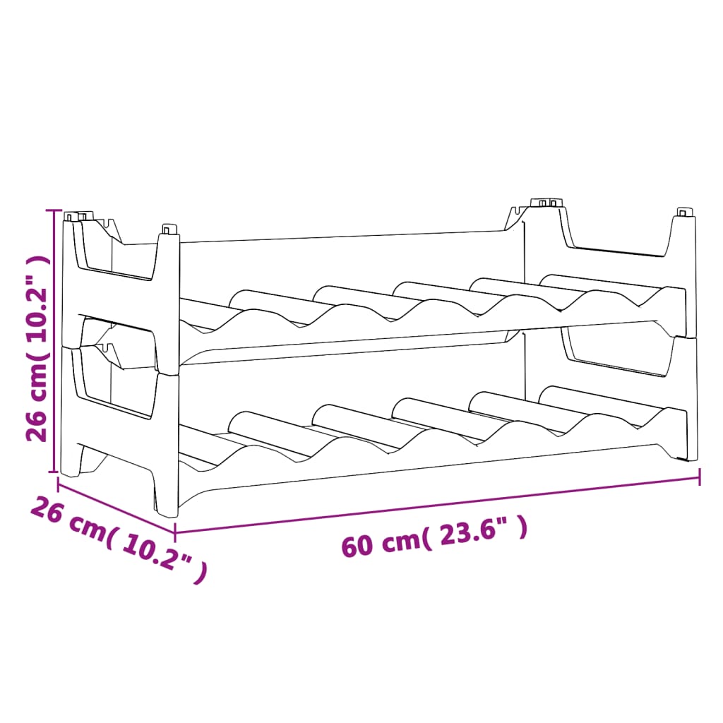 Vinstativ for 12 flasker PP stablebar