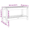 Hagebenk hvit 82,5x35x45 cm heltre furu