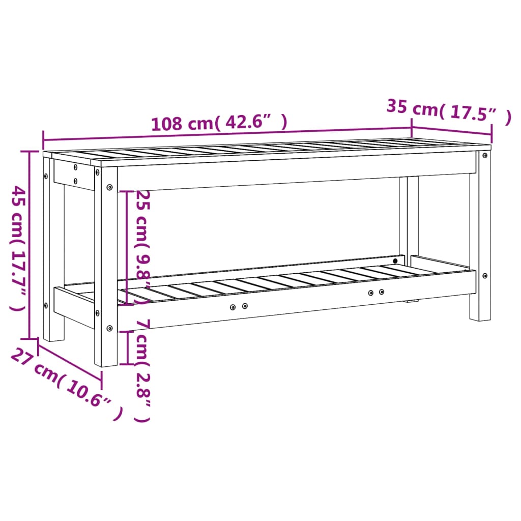 Hagebenk 108x35x45 cm heltre douglasgran