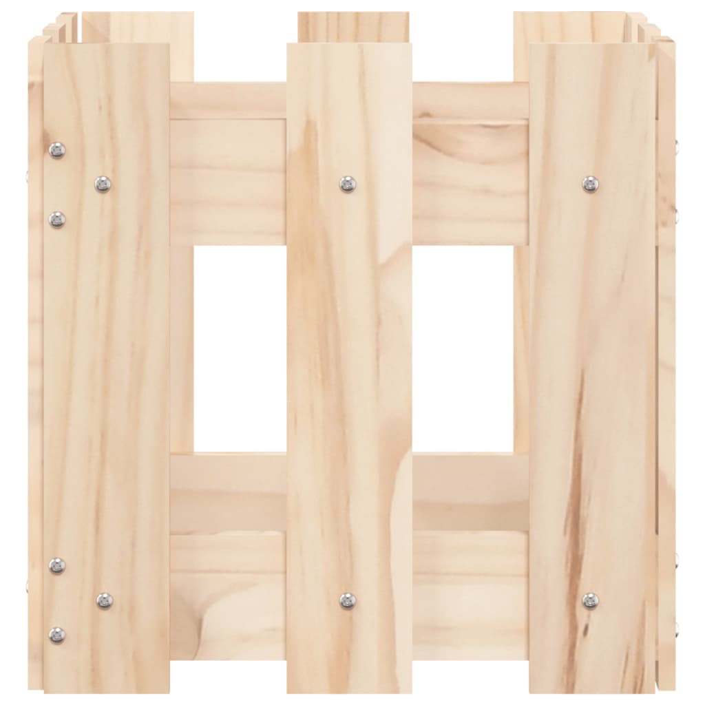 Plantekasse med gjerdedesign 30x30x30 cm heltre furu