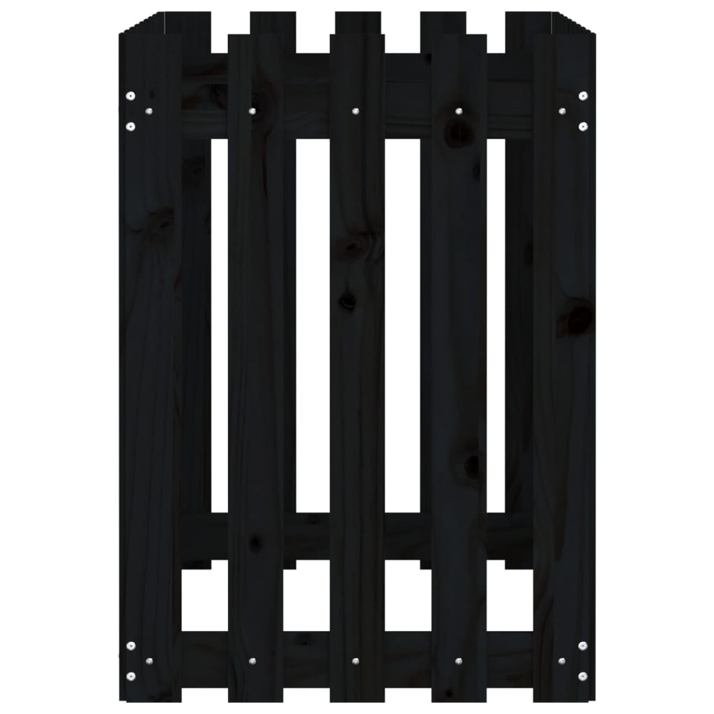 Høybed med gjerdedesign svart 100x50x70 cm heltre furu