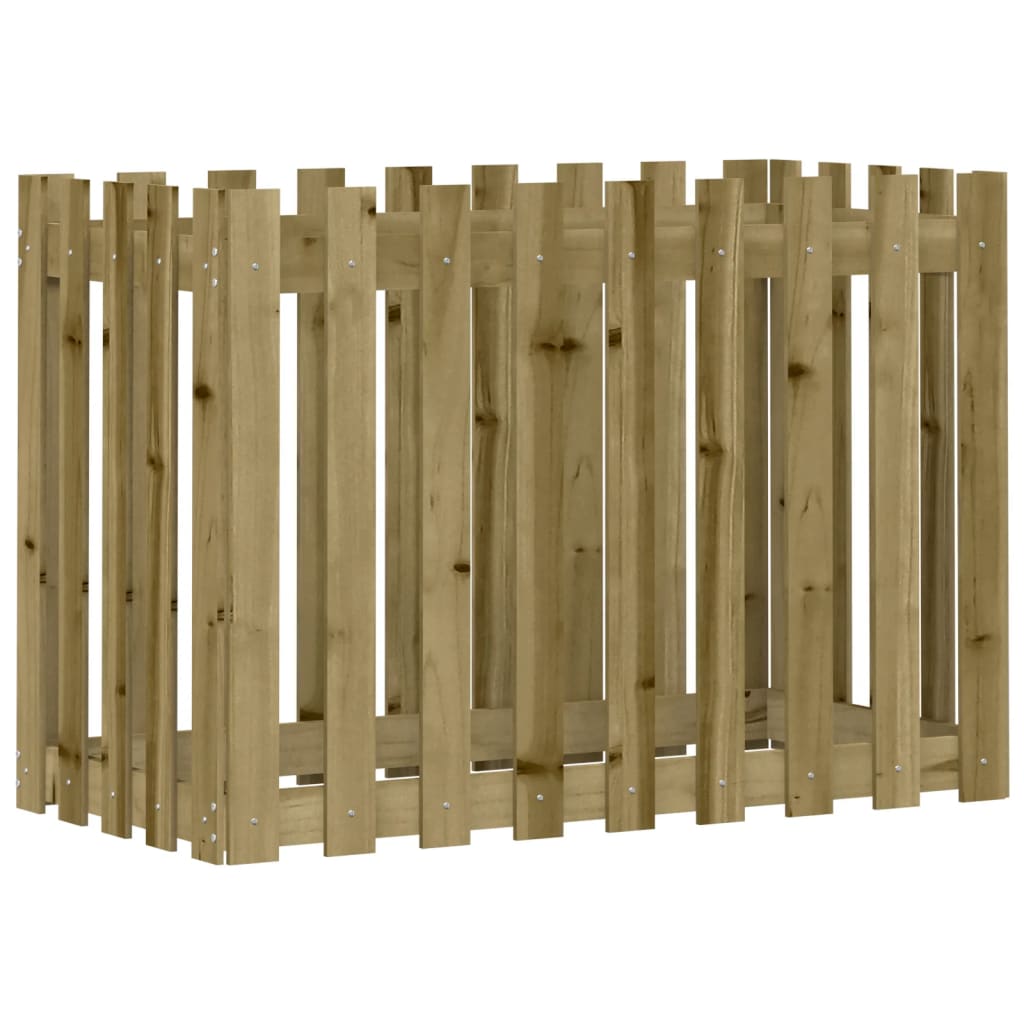 Høybed med gjerdedesign 100x50x70 cm impregnert furu