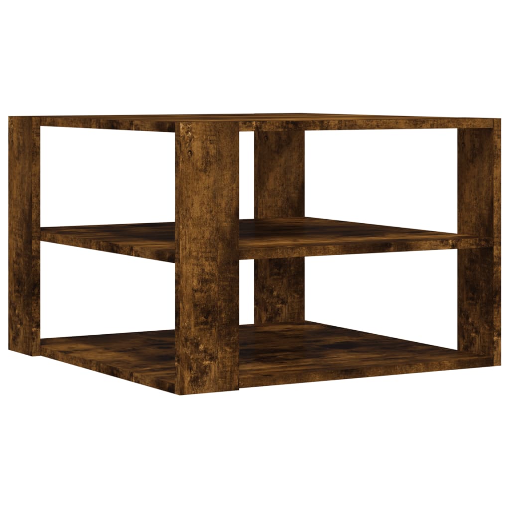 Salongbord røkt eik 58x58x40 cm konstruert tre