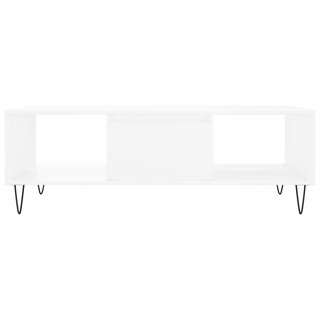 Salongbord hvit 104x60x35 cm konstruert tre