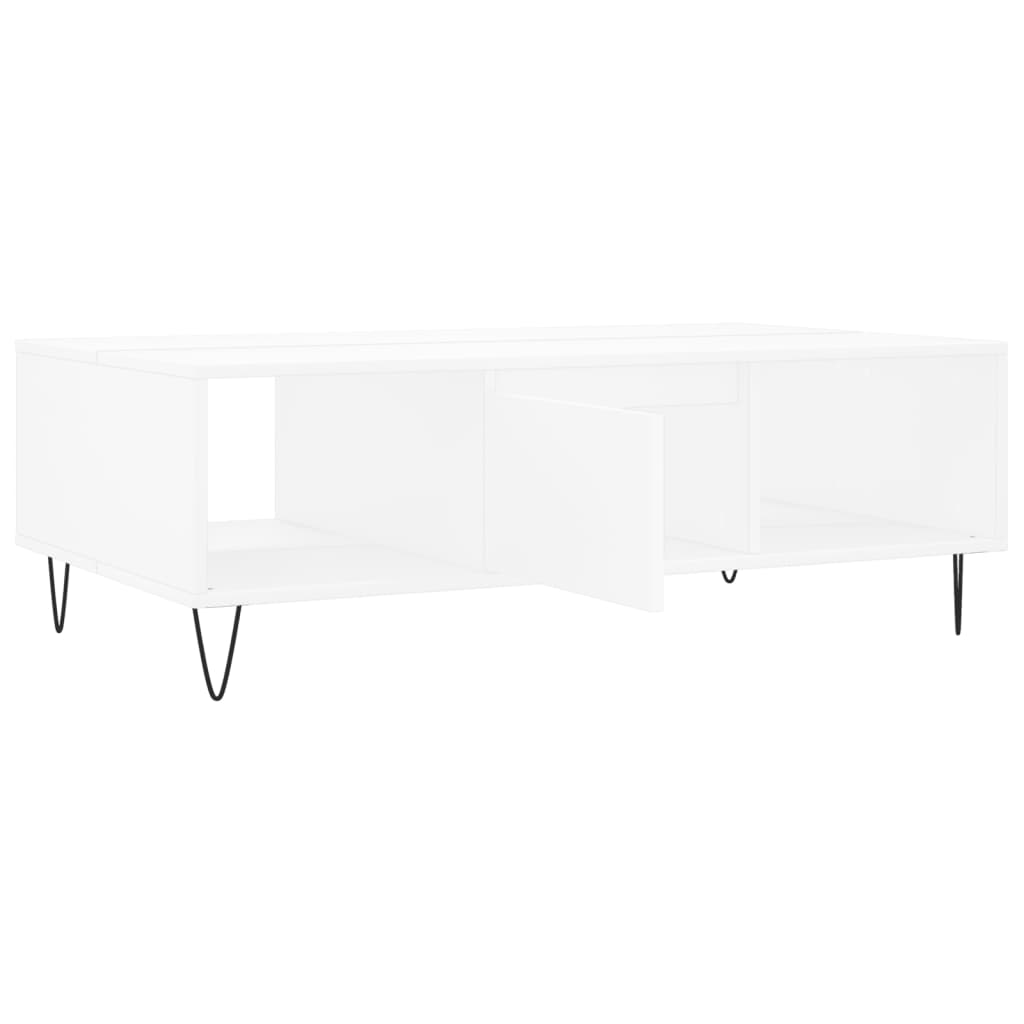 Salongbord hvit 104x60x35 cm konstruert tre