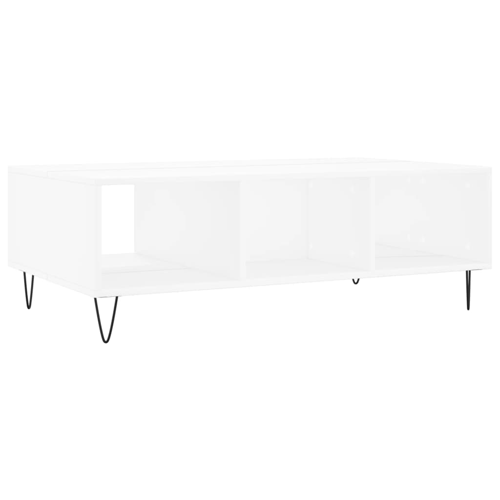 Salongbord hvit 104x60x35 cm konstruert tre