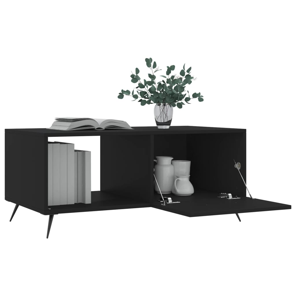 Salongbord svart 90x50x40 cm konstruert tre
